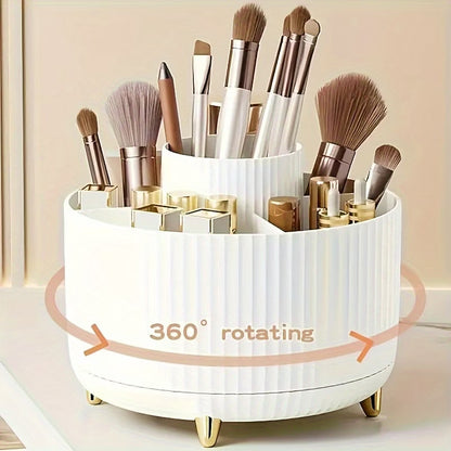360° Rotating Makeup Organiser with 5 Compartments – Vanity & Desk Organiser