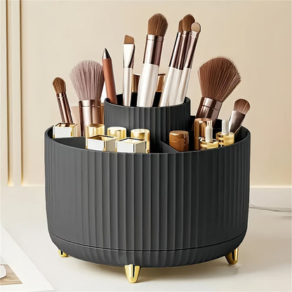 360° Rotating Makeup Organiser with 5 Compartments – Vanity & Desk Organiser