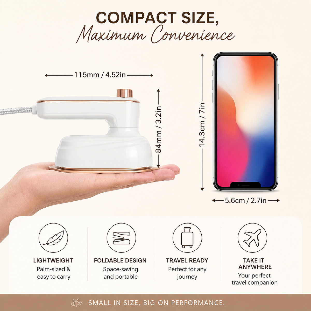 Mini Portable Travel Iron | Compact Folding Iron
