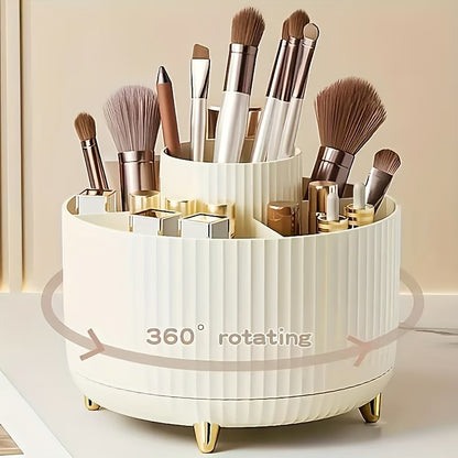 360° Rotating Makeup Organiser with 5 Compartments – Vanity & Desk Organiser