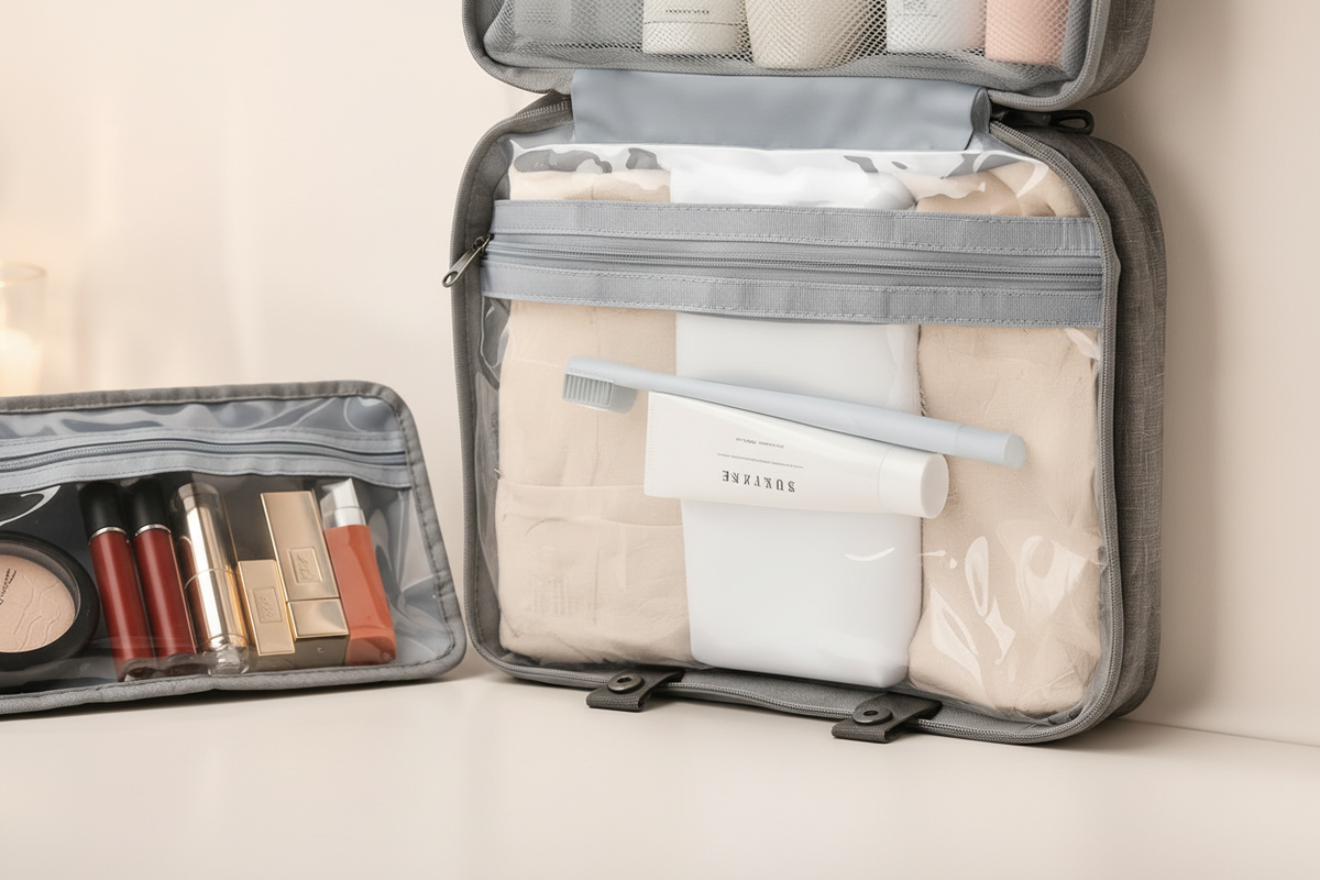 Detail – Transparent Zip Compartment